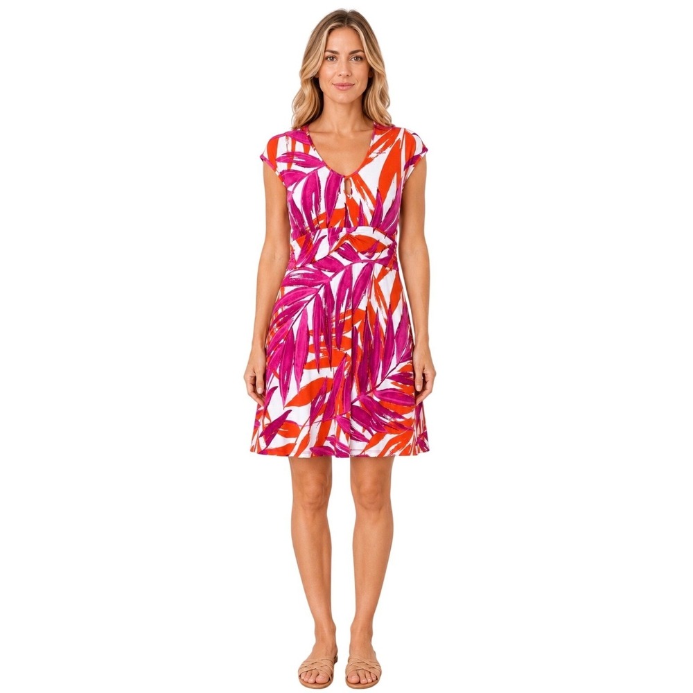 Tommy Bahama Pink and Orange Tropical Dress